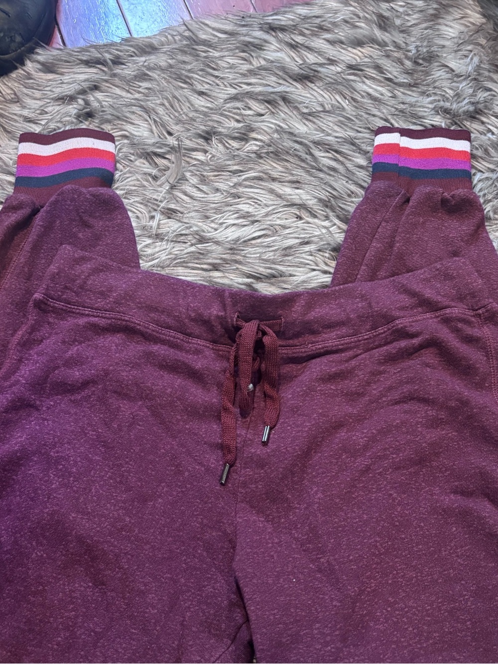 Sundry Multicolour Ribbed Sweatpants in Wine Size Medium Size 2 - Picture 4 of 6